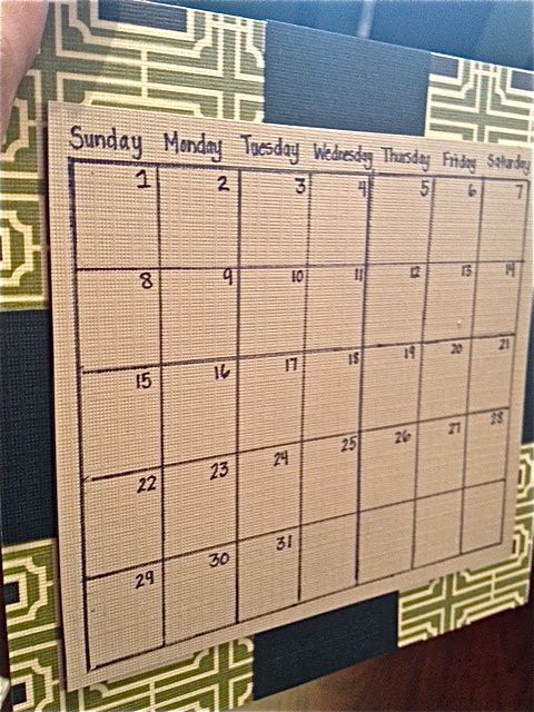 DIY January 2012 calendar